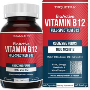 BioActive Vitamina B12 Triquetra Health 60 Cápsulas - Suporte Energético e Níveis Saudáveis de B12