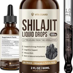 Himalayan Shilajit Liquid Drops VITA GUARD 1000mg - Suporte à Energia e Imunidade com Minerais