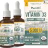 Plant-D3: Vitamina D3 Orgânica 5000 IU - Alta Absorção em Gotas Sublinguais Vegan