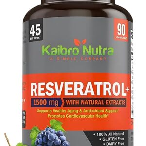 Kaibro Nutra Resveratrol 1500mg - Suplemento Antioxidante para Pele e Imunidade