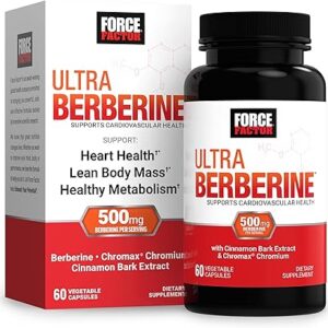 Ultra Berberine Force Factor 60 Cápsulas - Suporte ao Metabolismo e Coração Saudável com Berberina e Cromo