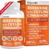 Suplemento de Berberina 21-em-1 com Canela do Ceilão - Energia e Metabolismo Acelerado
