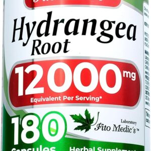 Cápsulas de Raiz de Hortênsia FITO MEDIC'S 180 Cápsulas - Suporte Ultra Eficaz para Saúde do Trato Urinário