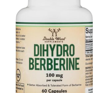 Dihydroberberine Double Wood 100mg - Suplemento Metabólico 5X Mais Eficaz Que Berberina Tradicional