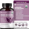 Suplemento de Resveratrol Orgânico 90 Cápsulas Veganas - Antioxidante Potente e Bio Disponível
