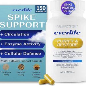 Suplemento Everlife Spike Protein com Curcumina e Antioxidantes - Suporte ao Fígado e Imunidade