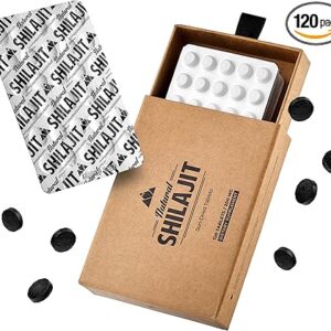 Suplemento Natural Shilajit 120 Cápsulas - 100% Puro com Fulvic Acid e 85+ Minerais para Saúde e Desempenho