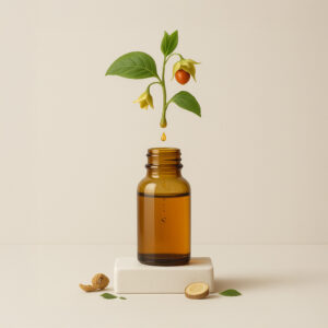 Imagem ilustrativa de óleo de ashwagandha disponibilizada pela Swiss Herbal; não representa embalagem rotulada
