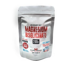 Magnesium Bisglycinate PureRawz 200g - Suporte Energético e Relaxamento Muscular com 99% de Pureza