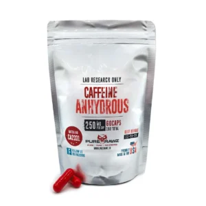 Caffeine Anhydrous PureRawz 60 Cápsulas - 99% de Pureza para Energia e Foco Aumentados