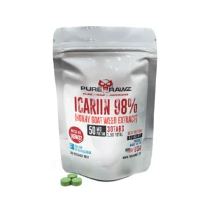 Icariin 98% Extrato de Horny Goat Weed - Suporte à Saúde Sexual e Óssea com 30 Cápsulas - Comprimidos 50mg por comprimido/30ct/1.5g