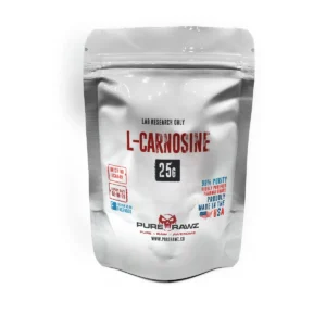 L-Carnosine Purerawz 25g - Suporte à Saúde Celular com 99% de Pureza Testada - 25g