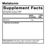 Rótulo e informações da melatonina Quicksilver Scientific de 30 ml