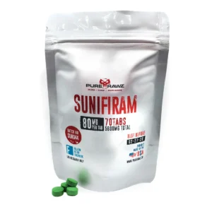 Sunifiram PureRawz 80mg 70 Tabletes - Nootrópico com 99% de Pureza para Foco e Memória - Comprimidos 80mg por comprimido/70ct/5.6g