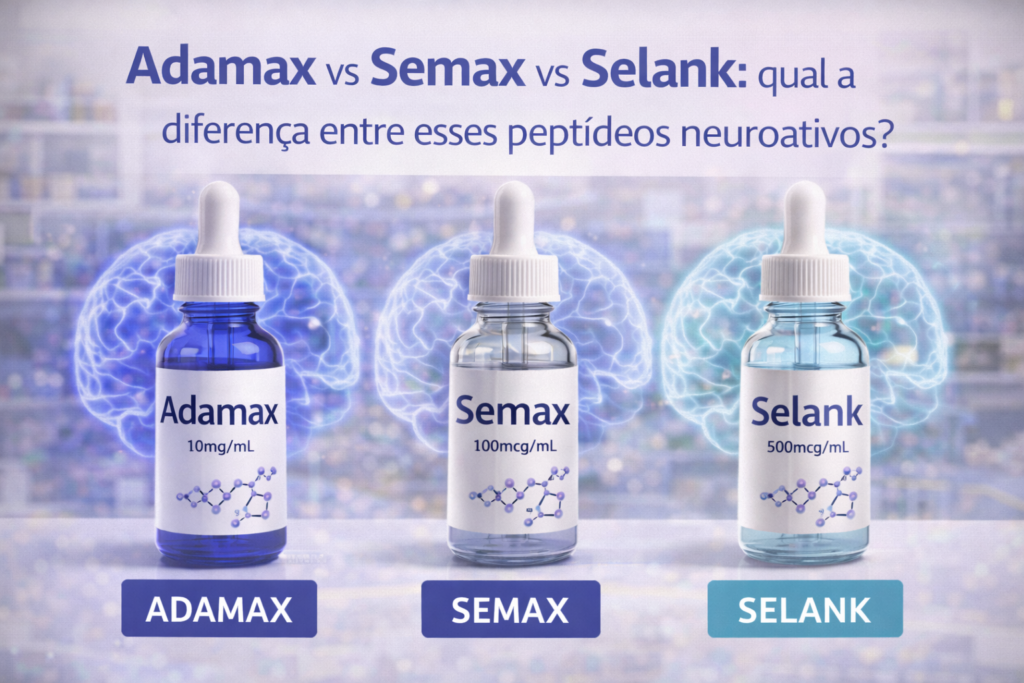 Adamax vs Semax vs Selank: qual a diferença entre esses peptídeos neuroativos?