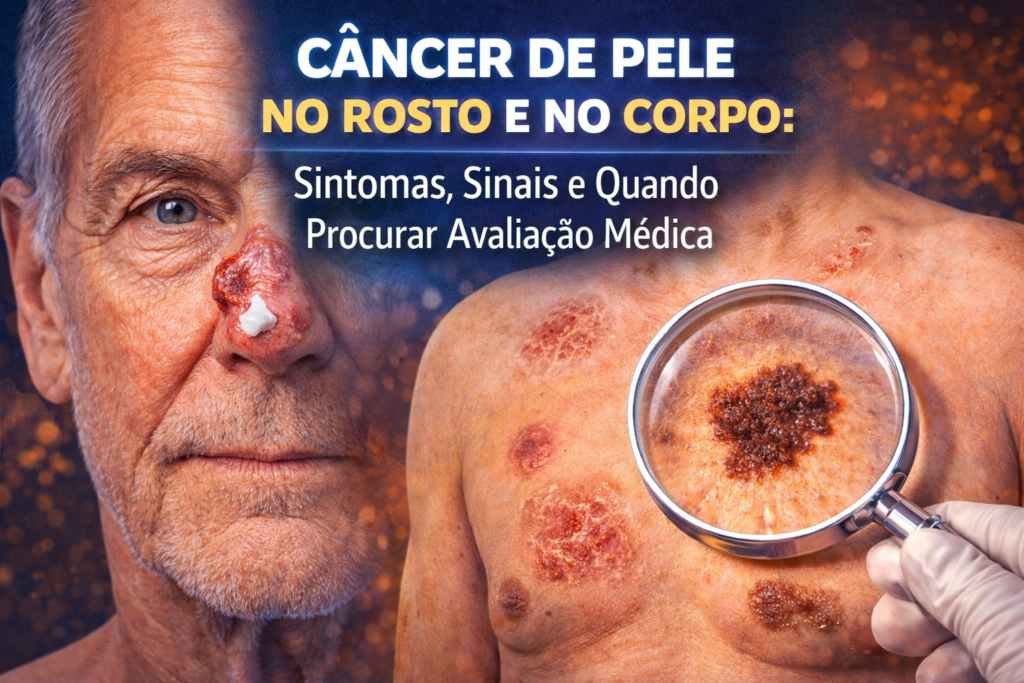 Câncer de Pele no Rosto e no Corpo: Sintomas, Sinais e Quando Procurar Avaliação Médica