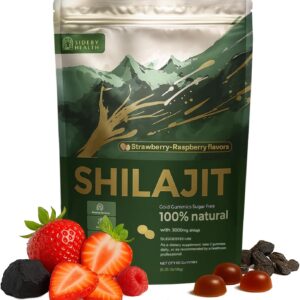 Gummies de Shilajit Sabor Morango - Suporte à Energia e Imunidade para Mulheres com 3000mg por Porção