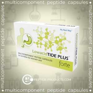 Lowacid TIDE PLUS FORTE - Peptídeo Bioregulator para Gastrite com Baixa Acidez - 30 Cápsulas