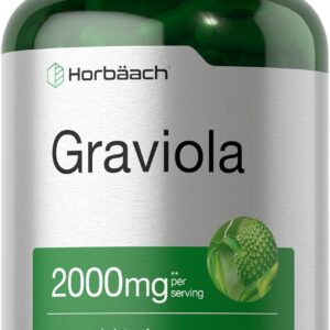 Cápsulas de Graviola Horbäach 2000 mg - Antioxidante Natural Non-GMO e Gluten Free