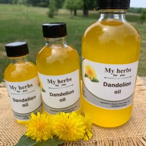 Óleo de Flor de Dente-de-Leão Orgânico Myherbsforyou 60 ml - Natural e Sem OGM para Uso Externo