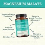 Magnesium Malate 1500MG com Vitamina B6 e Pimenta Preta - Suporte Energético e Nervoso