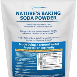 Bicarbonato de Sódio Puro Natures 1lb - Sem Químicos e Alumínio para Culinária e Limpeza