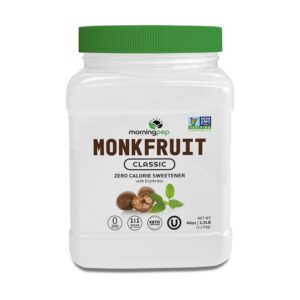 Adoçante Natural Monk Fruit Morning Pep - Substituto do Açúcar Branco Low Carb e Sem Calorias