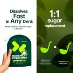 Adoçante Natural Lesweet com Extrato de Fruta do Monge e Eritritol - Substituto de Açúcar 1:1, Zero Calorias e Amigo da Dieta Keto - 4