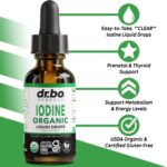 Iodine Liquid Drops Potassium Iodide - Suplemento Orgânico para Saúde da Tireóide com 450 Porções - 2