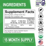 Iodine Liquid Drops Potassium Iodide - Suplemento Orgânico para Saúde da Tireóide com 450 Porções - 6