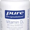 Vitamina D3 125 mcg (5.000 UI) Pure Encapsulations - Suporte à Saúde Óssea, Imunidade e Coração
