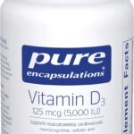 Vitamina D3 125 mcg (5.000 UI) Pure Encapsulations - Suporte à Saúde Óssea, Imunidade e Coração