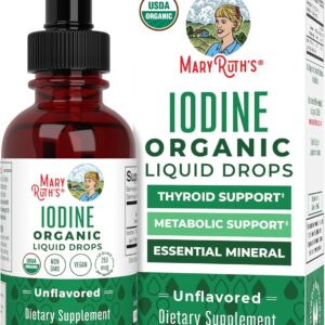 Gotas Líquidas de Iodo MaryRuth Organics - Suporte à Tireoide e Saúde Geral Vegana