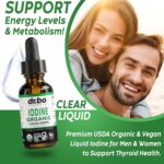Iodine Liquid Drops Potassium Iodide - Suplemento Orgânico para Saúde da Tireóide com 450 Porções - 3