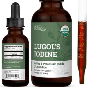 Solução de Iodo Orgânico 2% com Iodeto de Potássio - Suplemento Líquido para Saúde da Tireoide e Metabolismo