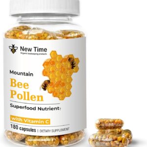 Pólen de Abelha Orgânico 180 Cápsulas - Suplemento Natural para Energia, Vitalidade e Suporte Imunológico