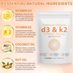 Daiasns Vitamina D3 10000 UI e K2 200 mcg - Suporte para Saúde Muscular e Imunidade - 4