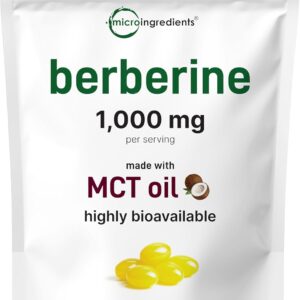 Berberina 1000mg com Óleo MCT Micro Ingredients - Suporte à Saúde Metabólica e Digestiva