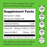 UpNourish Vitamina D3 e K2 Lipossomal 10000 IU e 200 mcg - Suplemento Diário em Mini Softgels - 2