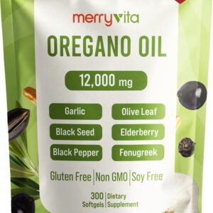 Óleo de Orégano MERRY VITA com Óleo de Semente Negra - Suporte Imunológico e Antioxidante em Cápsulas