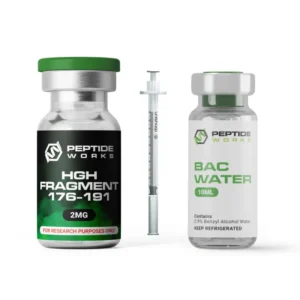 HGH Fragmento 176-191 2mg - Peptídeo para Queima Eficiente de Gordura - Kit incl. 2mg ampola, 10ml bac water, syringes