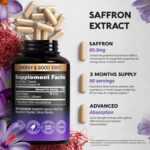 Suplemento Natural de Açafrão - Extrato Puro 88,5 mg - Suporte à Saúde Mental e Visual - 5
