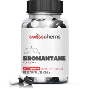 Bromantane 25mg por cápsula - Suplemento Natural para Aumento de Energia e Concentração - Swiss Chems - 60 capsulas