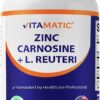 Vitamatic Zinc Carnosine com 10 Bilhões de CFU de L. Reuteri - Suporte à Saúde Digestiva e Intestinal