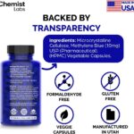 Cápsulas de Azul de Metileno Chemist Labs - 99% Pureza para Suporte Celular e Mitochondrial - 7