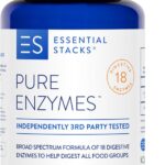 Enzimas Digestivas Pure Essential Stacks - 18 Enzimas Vegetais Sem Glúten, Laticínios e Soja