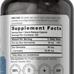Suplemento de Zinco Carnosina Horbäach - 84mg por Cápsula para Suporte Digestivo e Imunológico - 2