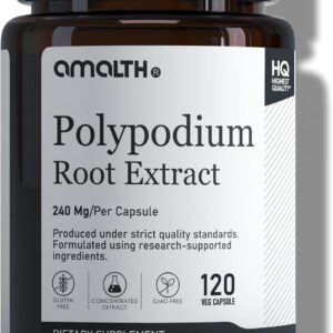 Cápsulas de Polypodium Leucotomos 240mg AMALTH - Suporte Antioxidante e para a Saúde da Pele