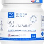 Pó de L-Glutamina Essential Stacks - 60 Porções para Saúde Intestinal e Absorção Máxima - 10