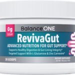 Balance ONE L-Glutamina em Pó com Carnosina de Zinco - Fórmula Avançada para Reparação do Intestino e Suporte Digestivo